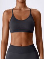 Sassy and Supportive Cross-Back Backless Sports Bra - Maximum Comfort and Style for Your Workouts!