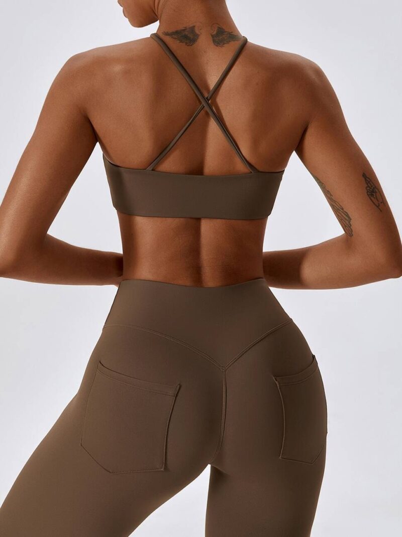 Cross-Back Strappy Sports Bra | Spaghetti Strap Activewear | Sexy Athletic Crop Top