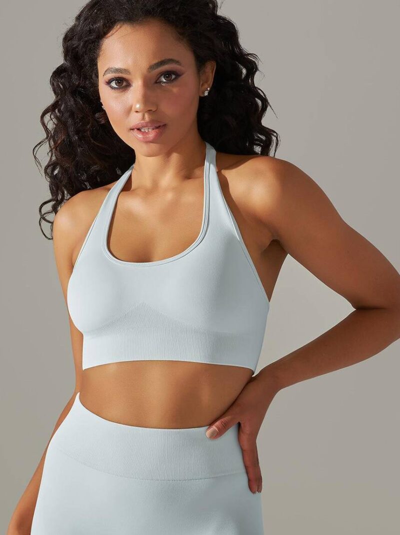 Seductive Halterneck Push-Up Sports Bra | Sexy Supportive Athletic Bra | Comfort & Style for the Active Woman