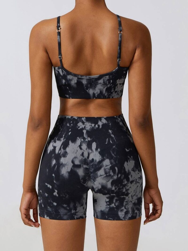 Seductive Tie-Dye High-Waisted Yoga Shorts with Scrunch Butt Detail - Perfect for Working Out & Lounging!