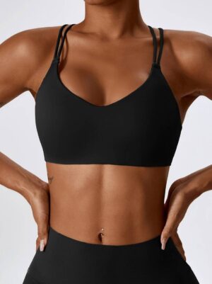 Sensual Double-Strap Crossback Sports Bra for Women V2 - Perfect Support for Intense Workouts & High Intensity Exercise
