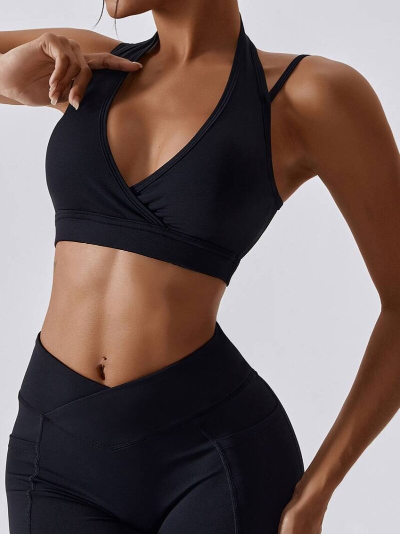 Sensual Halter Neck Backless Sports Bra - Perfect Fit for Active Women