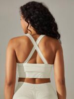 Sensuous Cross Back High Impact Sports Bra for Women - Perfect for Intense Workouts & Flattering Your Figure.