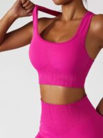 Sexy, High-Performance Padded Square Neck Sports Bra with Super Stretchy Fabric for Maximum Comfort and Support