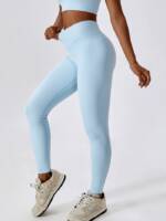 Sexy Ribbed V-Waist Scrunch Butt Leggings - Enhance Your Curves & Show Off Your Assets!