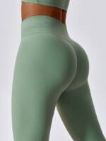 Sexy Ribbed V-Waist Scrunch Butt Leggings | High Waisted Booty Enhancing Workout Tights | Butt Lifting Gym Leggings with Scrunched Detail