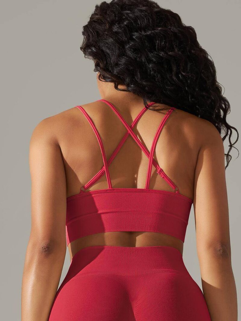 Sexy Strappy Back Push-Up Sports Bra for Yoga & More!