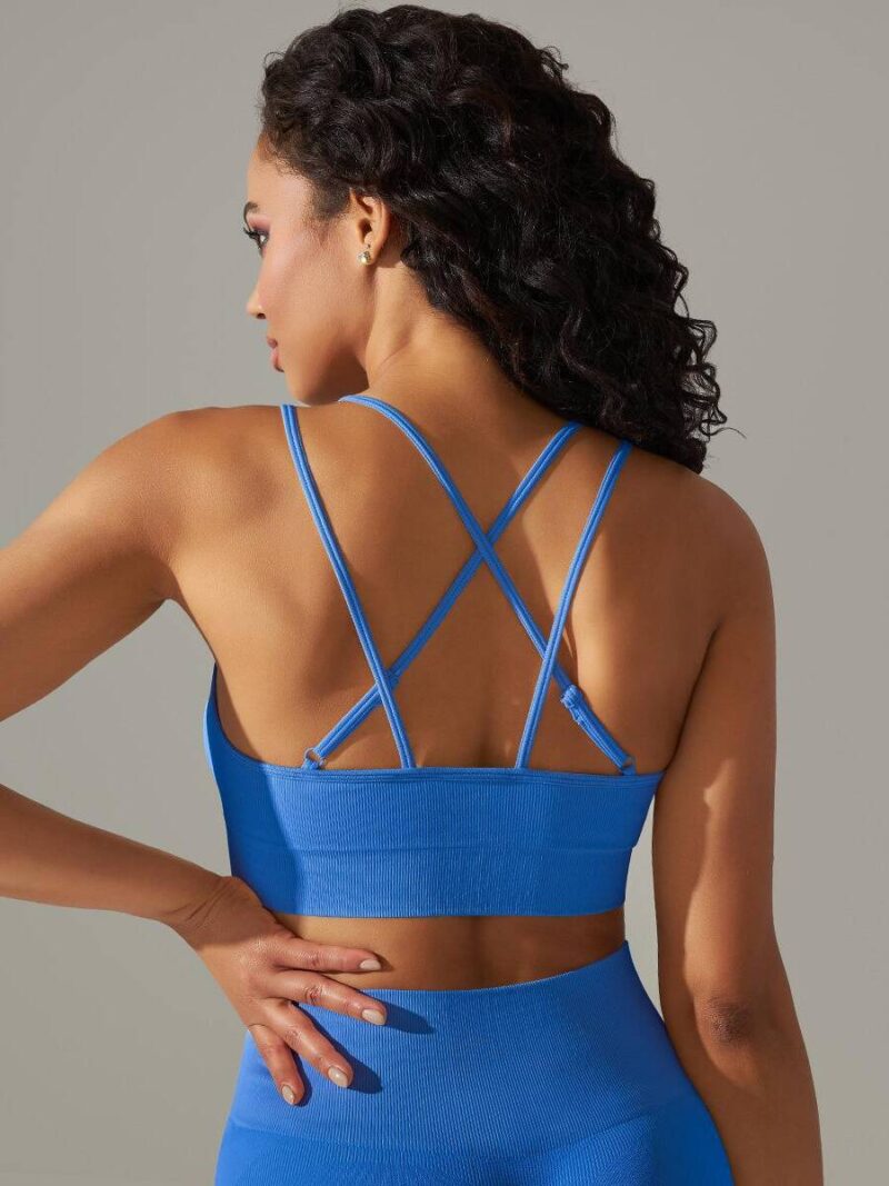 Sexy Strappy Back Push-Up Yoga Bra: Get the Support & Style You Need for Your Workouts!
