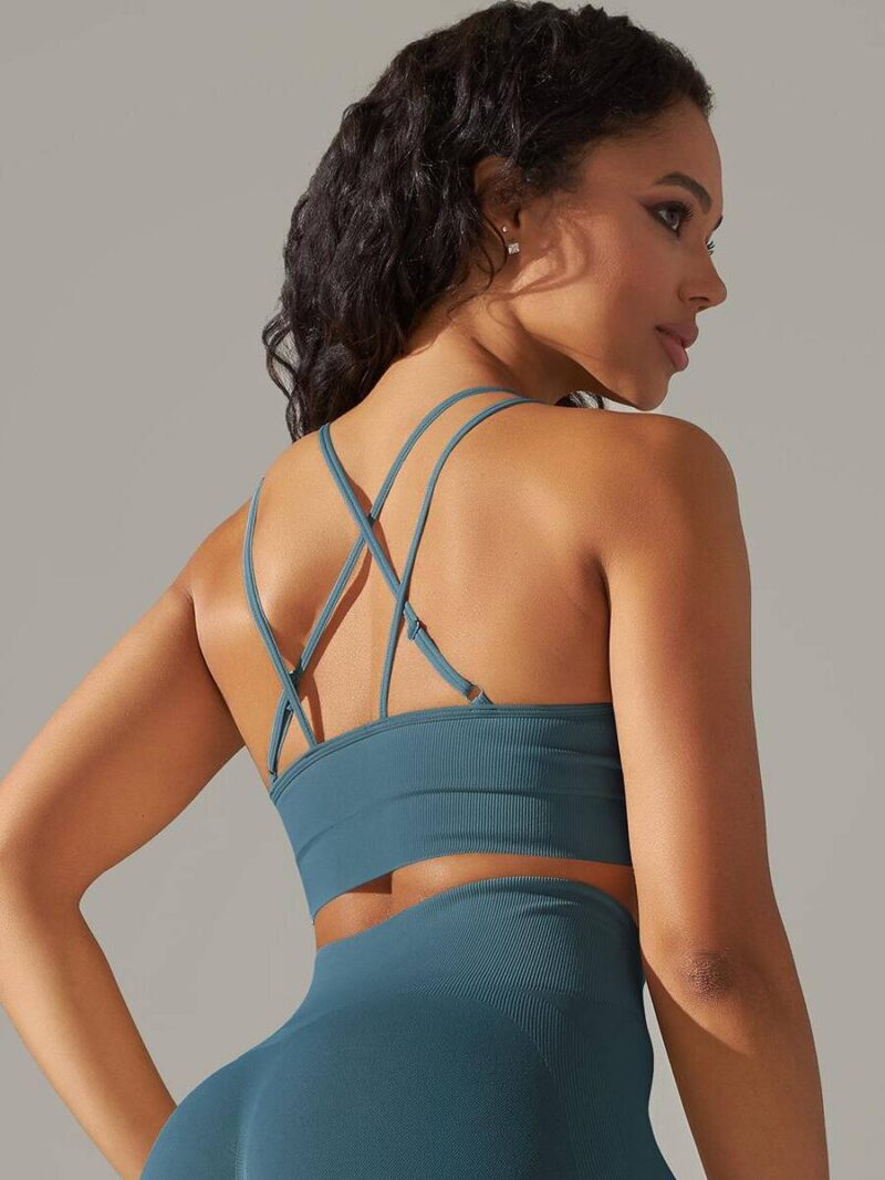 Sexy Strappy Back Push-Up Yoga Sports Bra - Maximum Support and Comfort for All Your Workouts!