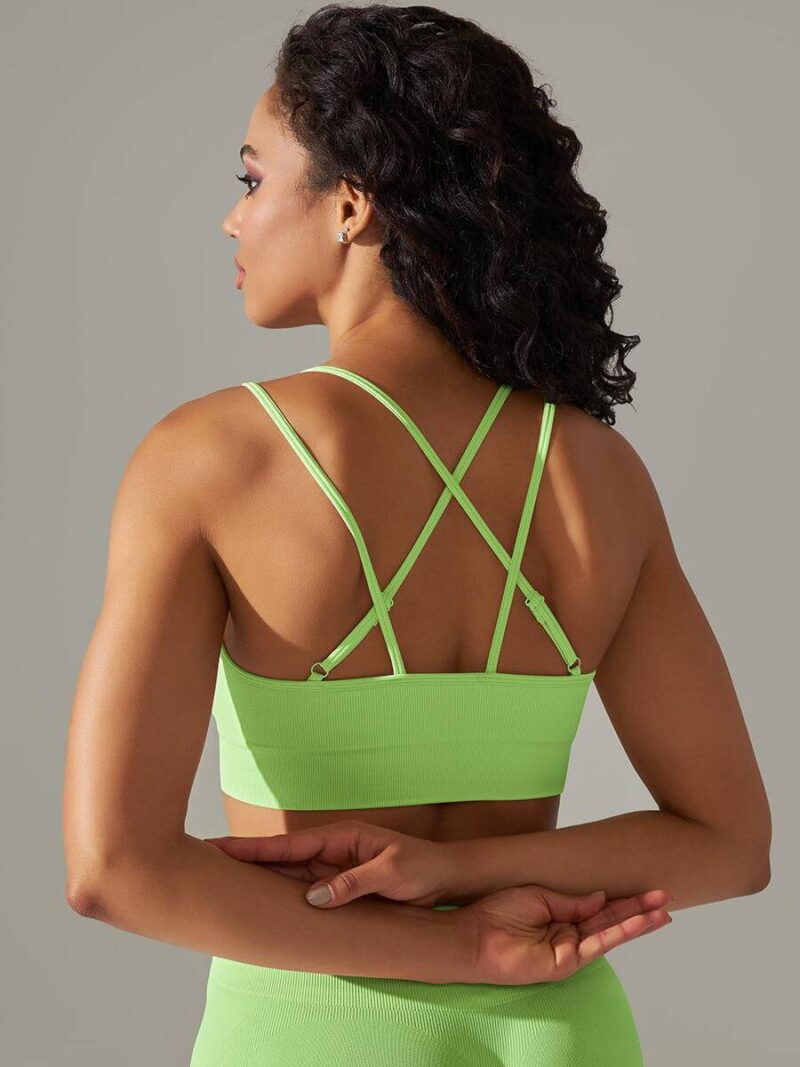 Sexy Strappy Back Push-Up Yoga Sports Bra - Maximum Support for Intense Workouts and Hot Yoga!