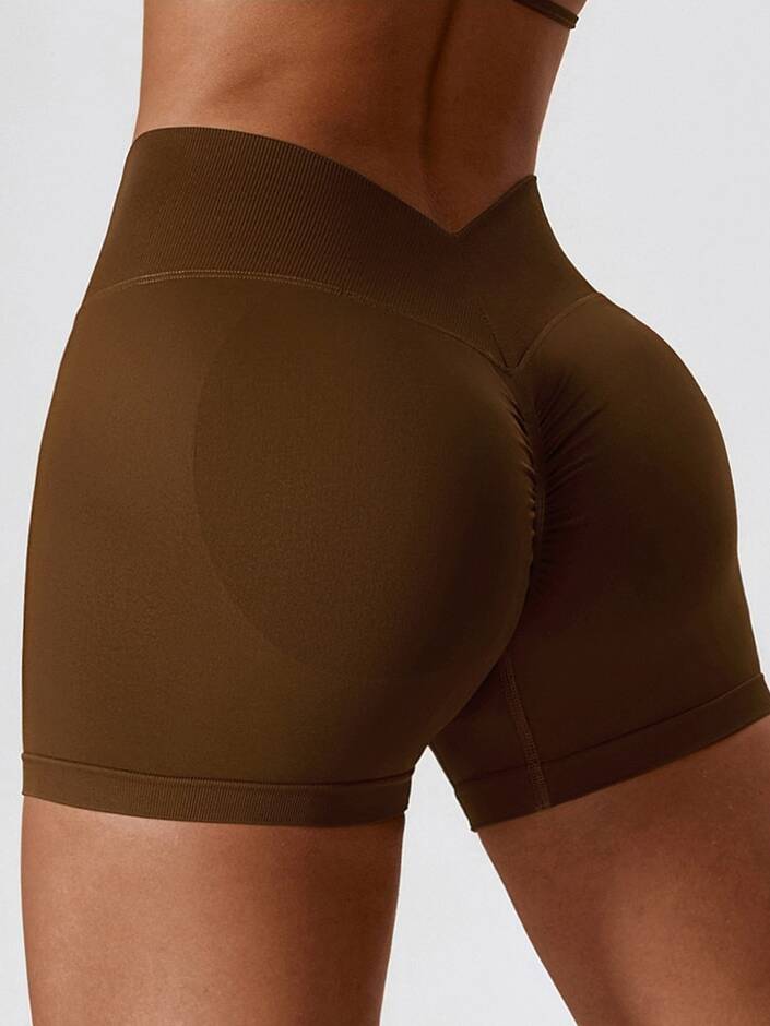 Shape-Enhancing V-Waist Exercise Scrunch Butt Shorts - Perfect for Booty-Lifting & Contouring!