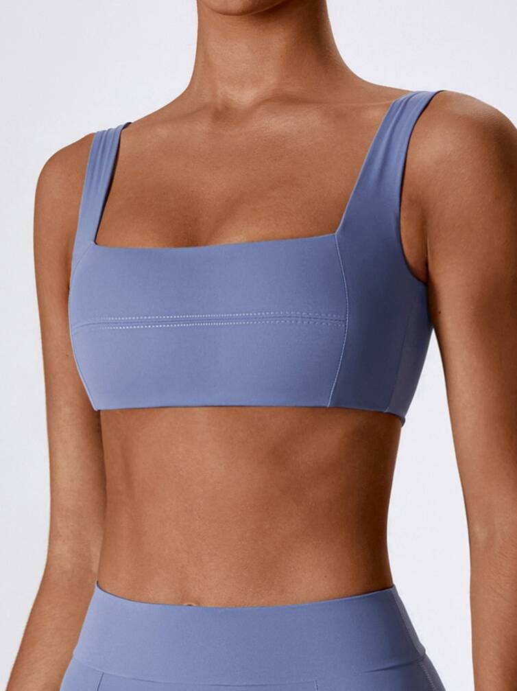 Smooth Square Cut Push-Up Performance Bra - Supportive, Stylish, and Ready to Conquer