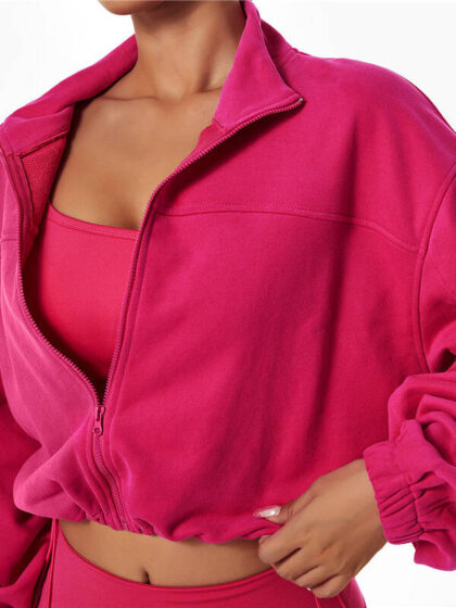 Sports Jacket for Women with Zipper & Drawstring