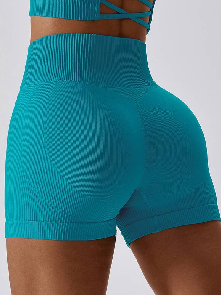 Stretchy Ribbed Booty Enhancing Yoga Shorts - Perfect for Scrunching & Twisting!
