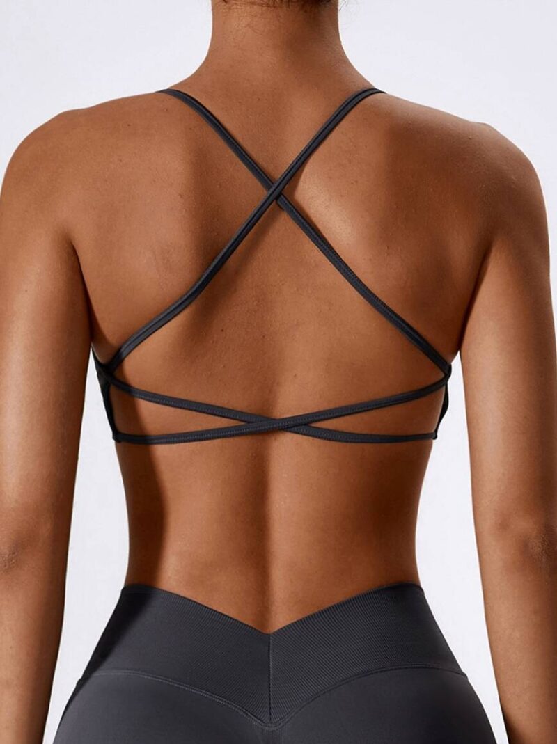 Stretchy, Supportive Cross-Back Backless Sports Bra - For Maximum Comfort & Style!