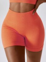 Stylish Ribbed Textured Scrunch Butt Yoga Shorts for Women | Stretchy & Comfy Workout Bottoms