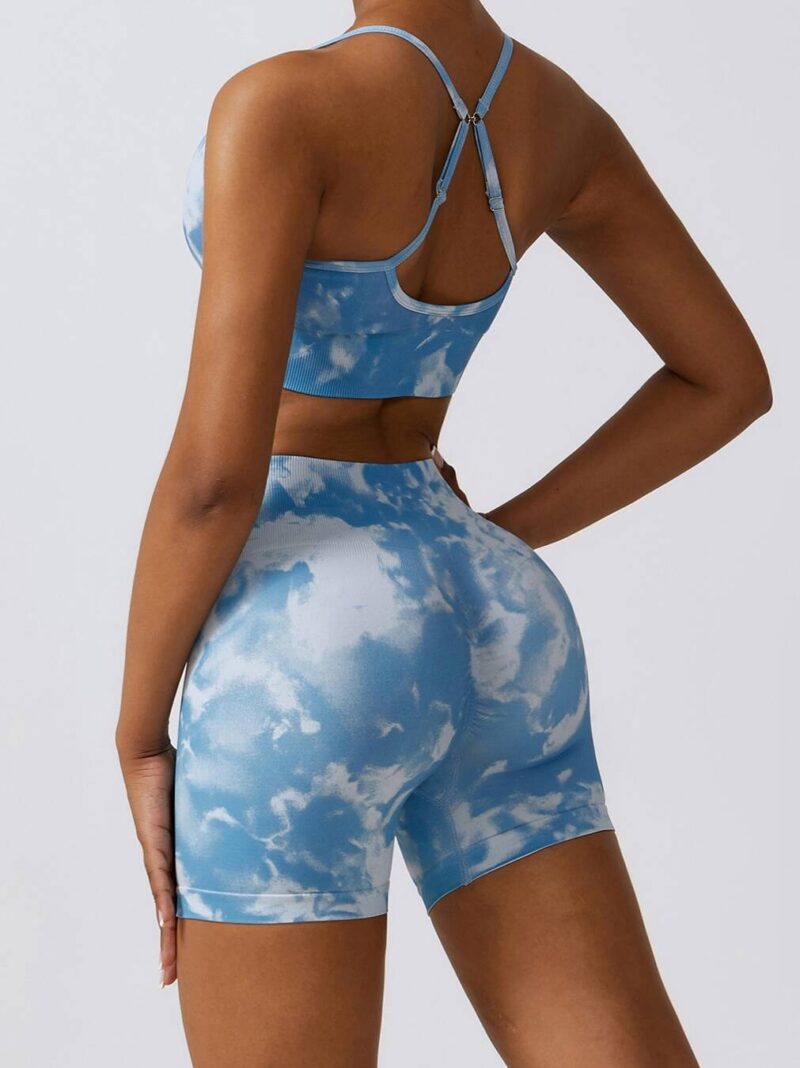 Stylish Tie-Dye High-Waisted Scrunch Butt Yoga Shorts for an Active Lifestyle