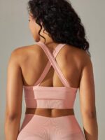 Sultry Cross-Back High-Impact Workout Bra - Supportive & Sexy Gym Wear