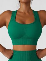Super-Stretchy Cushioned Square Neck Athletic Bra - For Maximum Comfort & Support!