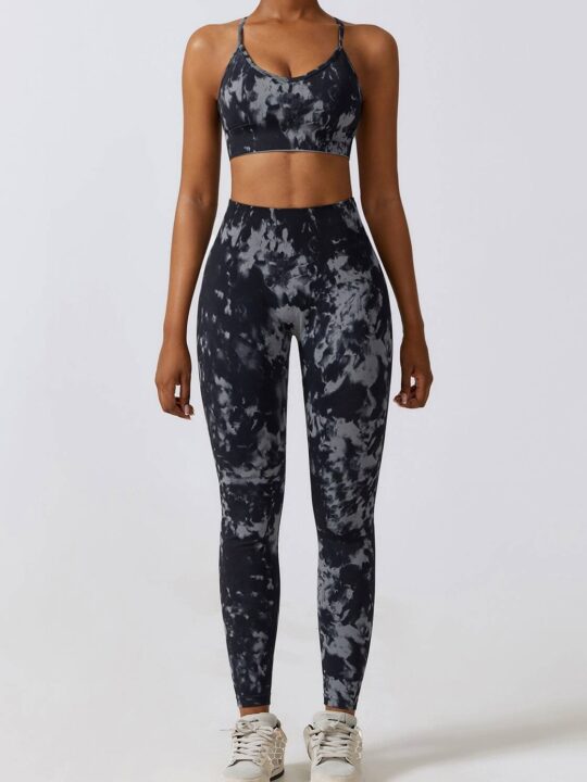 Tie-Dye Cami Sports Bra & High Waist Scrunch Butt Leggings