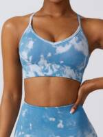 Tie-Dye Push-Up Cami Sports Bra: Get a Workout in Style with this Colorful Supportive Tank Top