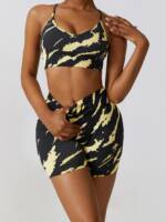Tie-Dye Push-Up Sports Bra with Cami Straps - Trendy, Stylish Workout Top