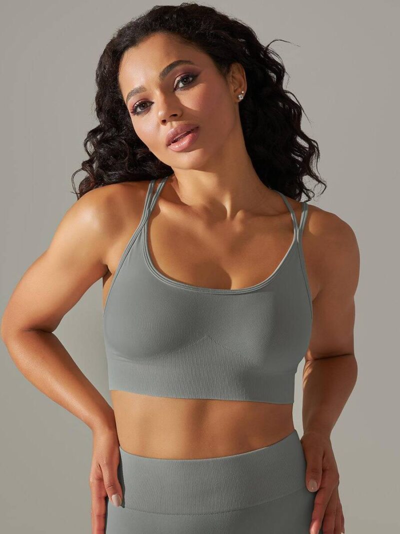 Unlock your Potential: Sexy Strappy-Back Push-Up Yoga Bra for Maximum Support and Comfort