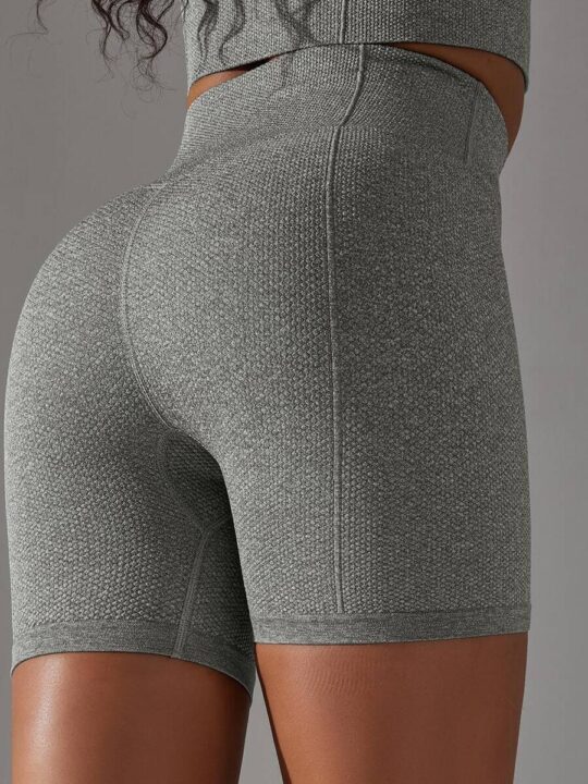 Womens High-Rise Compression Yoga Shorts, Slim-Fit Stretchy Exercise Shorts for Ladies, Athletic Gym Workout Shorts for Women