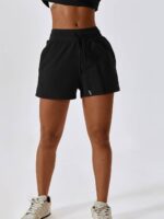 Womens Relaxed Fit Fall Drawstring Athletic Shorts