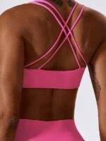 Womens V2 Double Thin Strap Cross Back Sports Bra - Ultimate Comfort & Support for Active Women!
