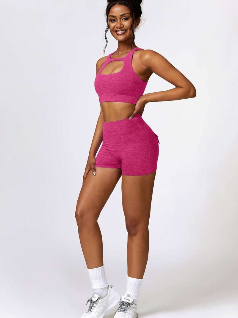Dynamic Duo Sports Bra & Scrunch Butt Shorts Set - Perfect for Working Out!