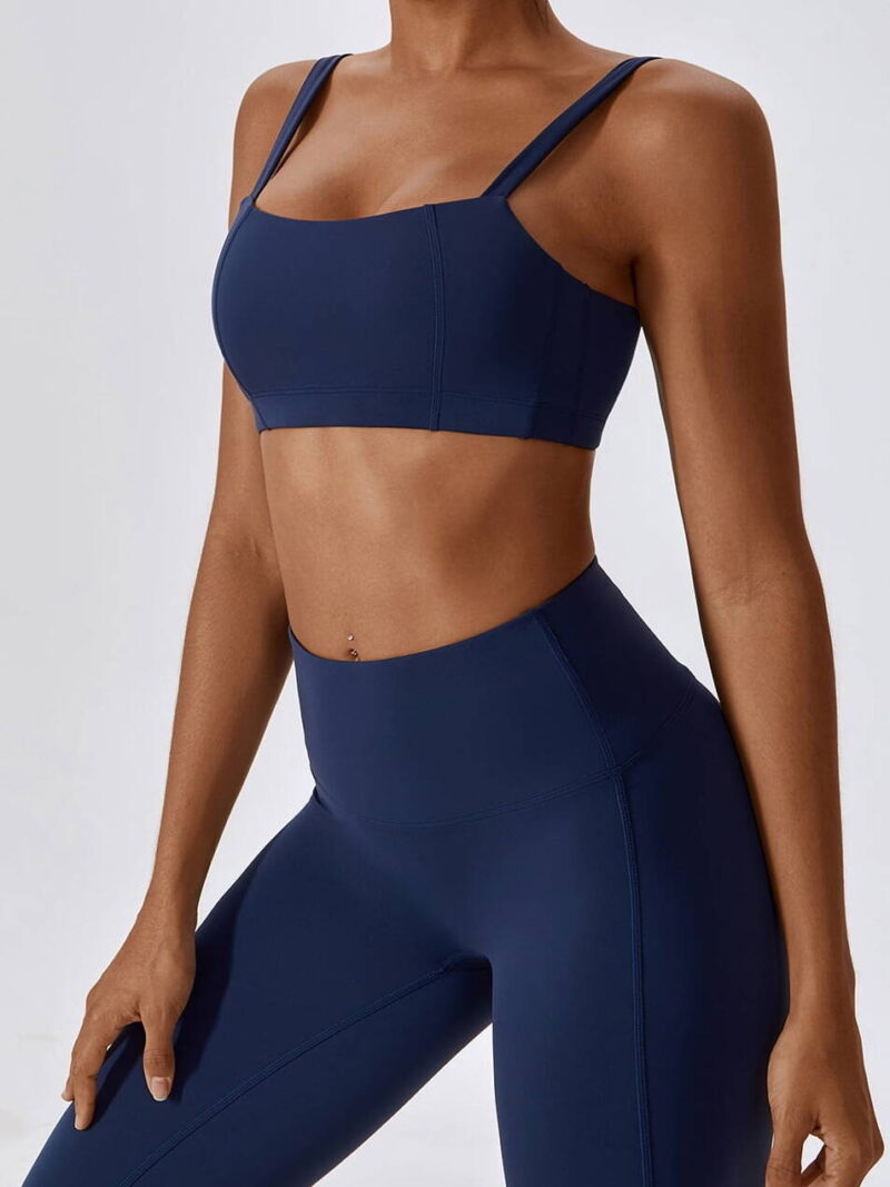 Elevate Your Workout: Square Neck Push-Up Sports Bra & High-Waist Scrunch Butt Leggings Set for Maximum Comfort and Style