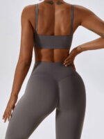 Elevate Your Workout with Our Stylish Square Neck Push-Up Sports Bra & High-Waist Scrunch Butt Leggings Set - Perfect for Yoga, Running & More!