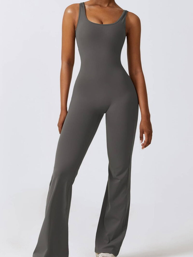 Flare-Leg Yoga Jumpsuits with Scrunchy Booty Detail | Sexy, Stretchy Scrunch Butt Jumpsuits for Women | Flattering, Stylish Flare-Bottom Yoga Jumpsuit with Scrunch Detail