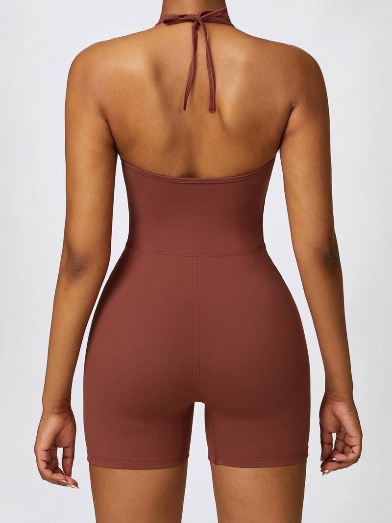 Flexible Halter Neck Yoga Jumpsuit - Stretchy One-Piece Workout Outfit