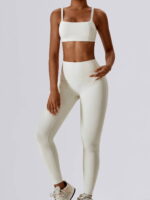 Hit The Gym In Style! Square Neck Push-Up Sports Bra & High-Waist Scrunch Butt Leggings Set - Look Good & Feel Good!