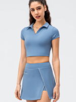 Ladies Golf & Tennis Outfit: Flirty Crop Top & High-Waisted Skirt Set - Perfect for the Active Woman!