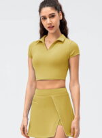 Ladies Golf & Tennis Outfit: Stylish Crop Top & High Waist Skirt for the Active Woman