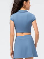 Ladies Golf & Tennis Outfit: Stylish Cropped Top & Flattering High-Waisted Skirt Set for Active Women