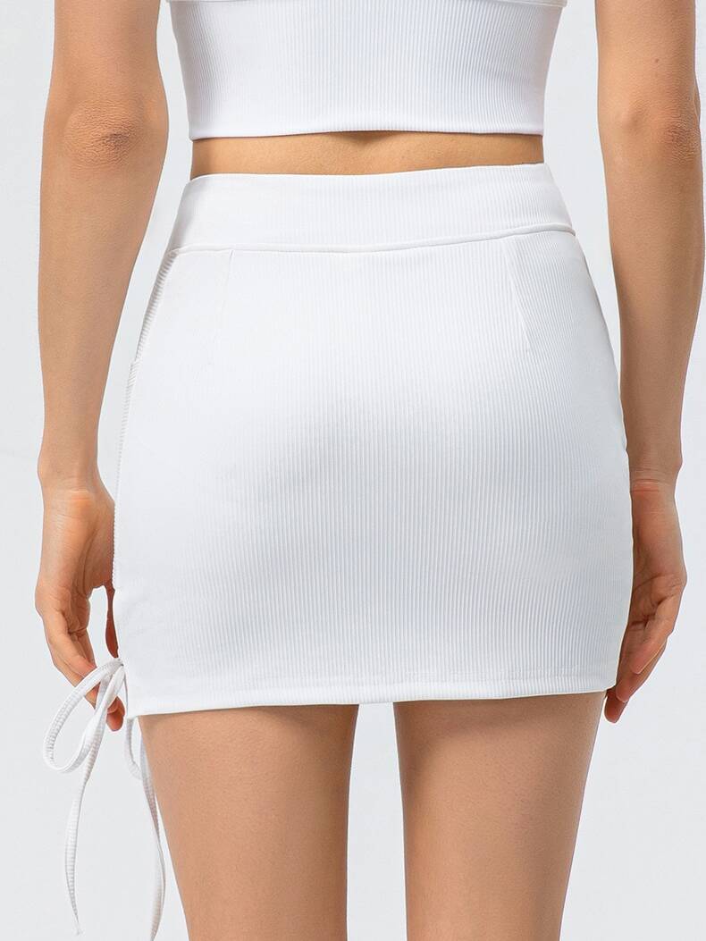 Ladies Sporty Ribbed Strappy Tennis Skirt - Show Off Your Moves on the Court!