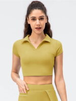 Ladies V-Neck Short-Sleeve Golf Tee Shirt - Stylish & Sporty