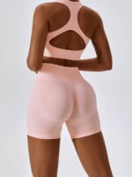 Look and Feel Your Best: Racerback Sports Bra & Scrunch Butt Shorts Set - Perfect for Any Workout