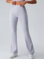 Luxurious High-Rise Flared Ribbed Knit Yoga Bell Bottoms