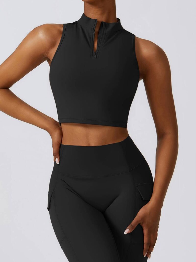 Luxurious High-Waisted Yoga Pants & Cropped Top with Built-in Bra Support Set