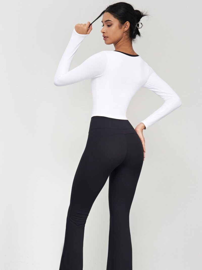 Luxurious Long-Sleeve V-Neck Soft & Stretchy Yoga Tops - Perfect for Every Pose!