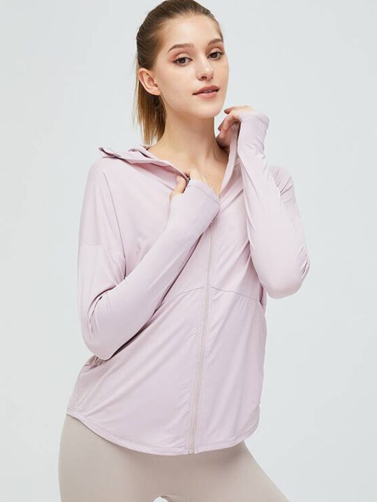 Women's Zippered Loose Fit Sports Running Coat