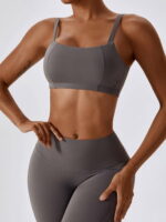 Power Up and Push It Out: Square Neck Push-Up Sports Bra & High-Waist Scrunch Butt Leggings Set