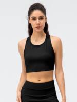 Ribbed Racerback Tennis Cropped Top