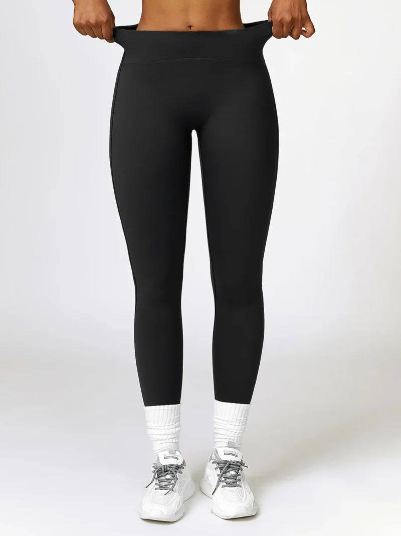 Womens High-Rise Stretchy Gym Leggings with Elastic Waistband
