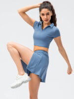 Sassy Sport Sets: Womens Golf & Tennis Look - Crop Top & High Waist Skirt Combo - Perfect for the Athletic Babe!